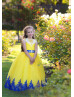 Yellow Tulle Lace Keyhole Back Flower Girl Dress